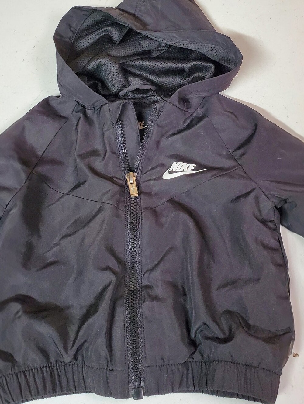 Nike Baby Boy Black Hooded Windbreaker Jacket Size 12mos